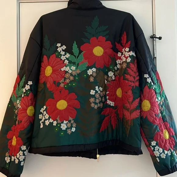 Anthropologie Floral Embroidered Bomber Jacket - Picture 8 of 9
